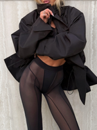 High Waist Sheer Mesh Seamed Leggings