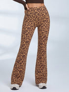 Leopard Print High-Waisted Flare Leggings