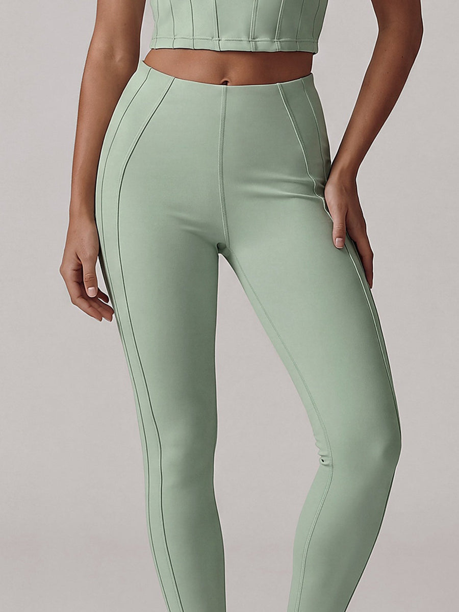 High-Waist Sculpting Leggings with Seam Detail