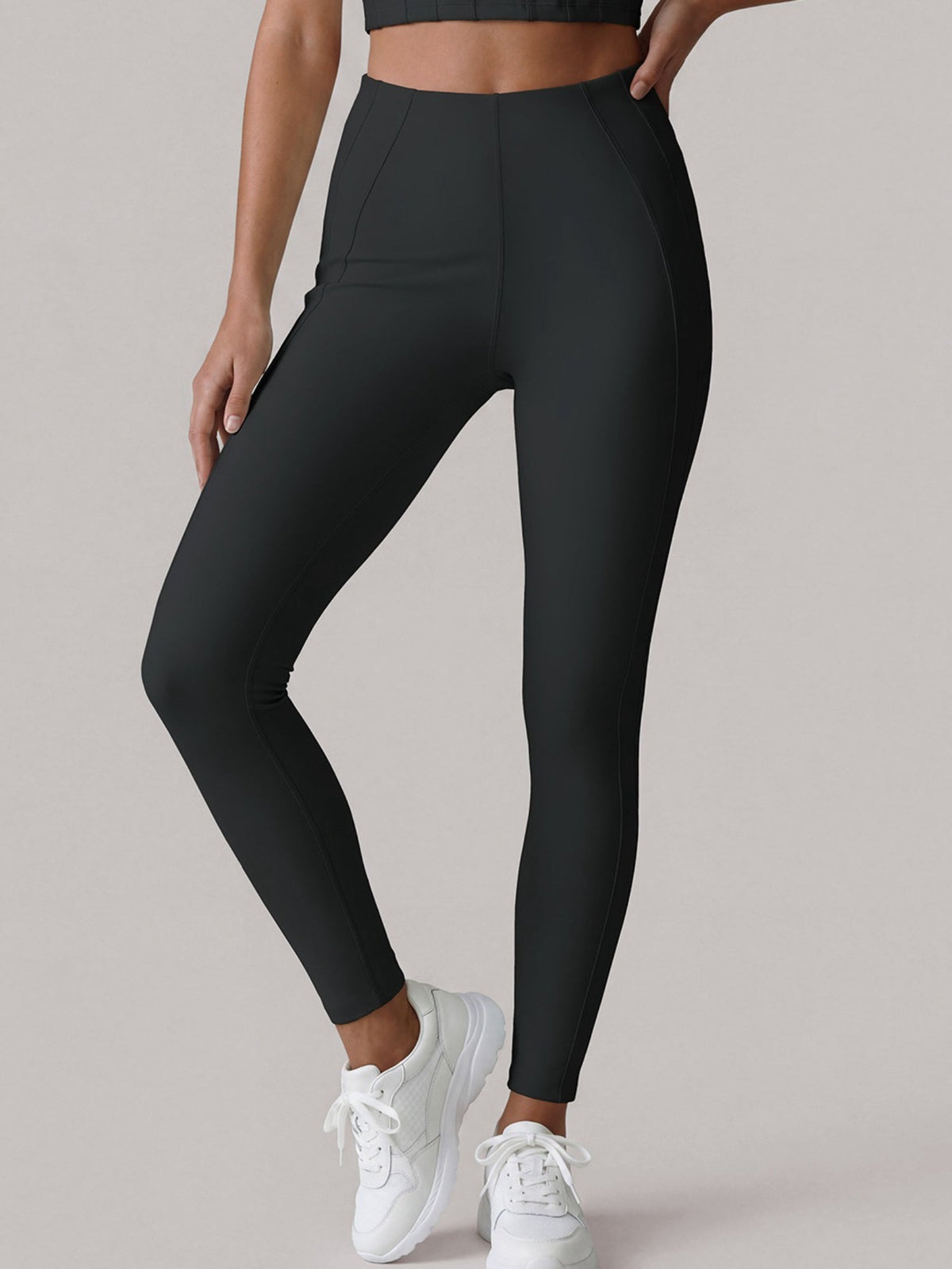 High-Waist Sculpting Leggings with Seam Detail