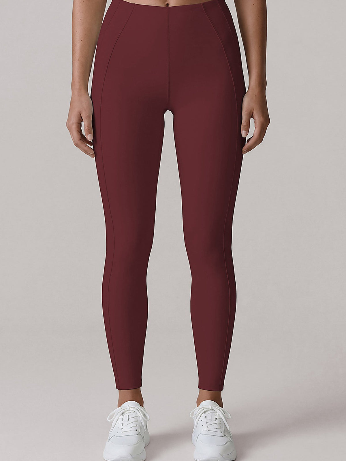 High-Waist Sculpting Leggings with Seam Detail