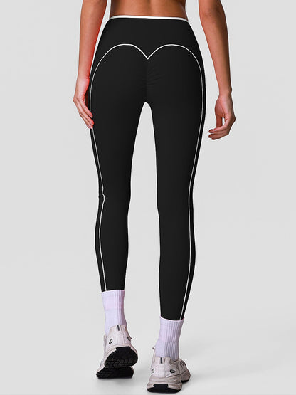 Sculpting High-Waist Crossover Leggings with Contrast Side Stripe