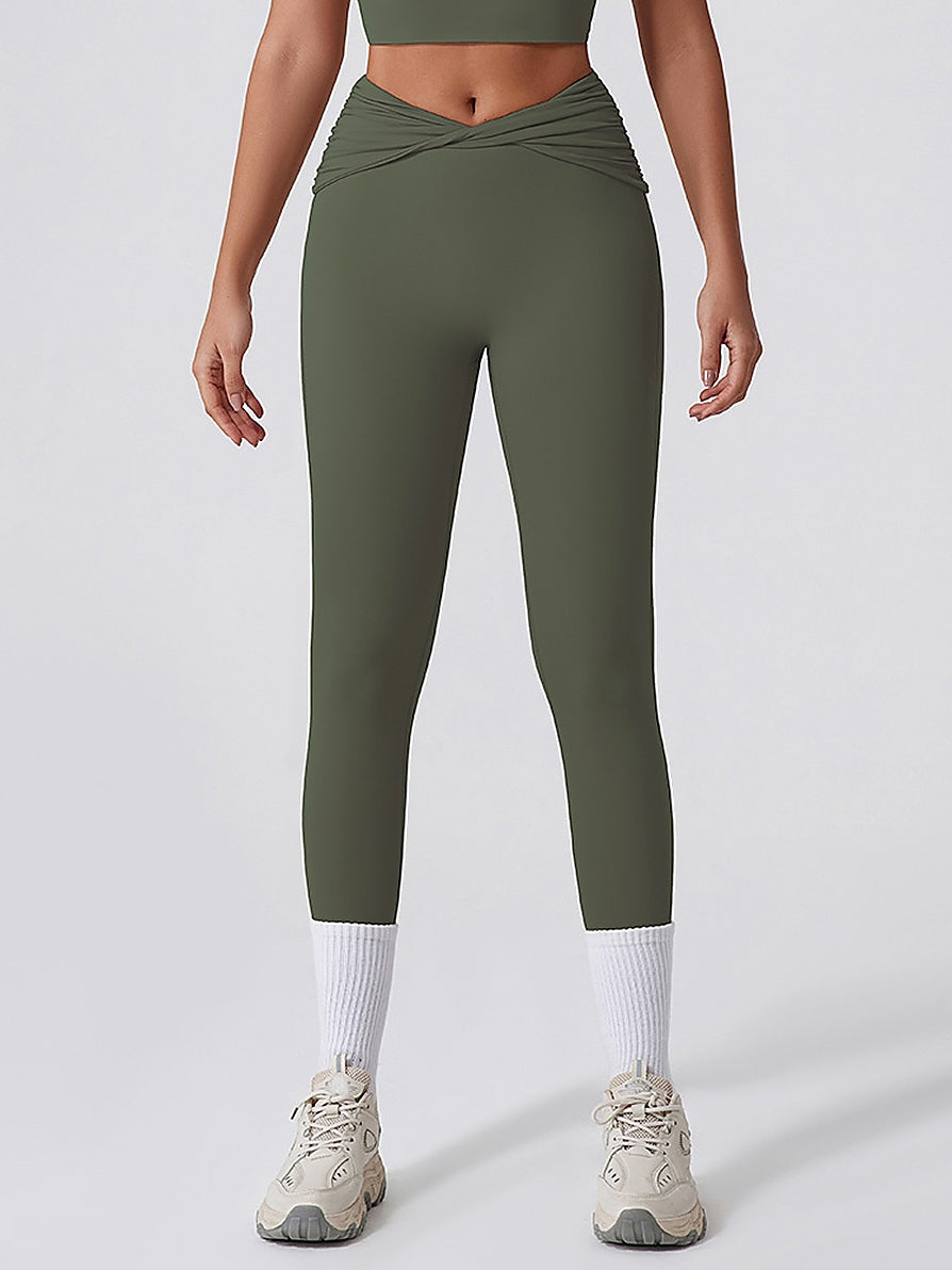 High-Waisted Twist-Front Sculpting Leggings