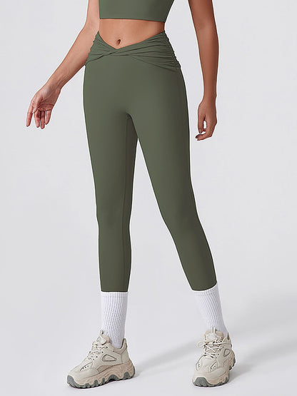 High-Waisted Twist-Front Sculpting Leggings