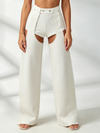 Cross-Back Sports Bra & Layered Cutout Pants Set