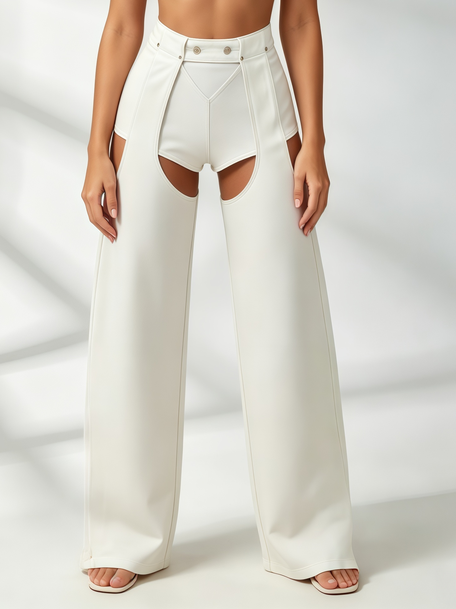 Cross-Back Sports Bra & Layered Cutout Pants Set