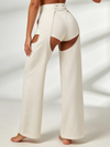 Cross-Back Sports Bra & Layered Cutout Pants Set