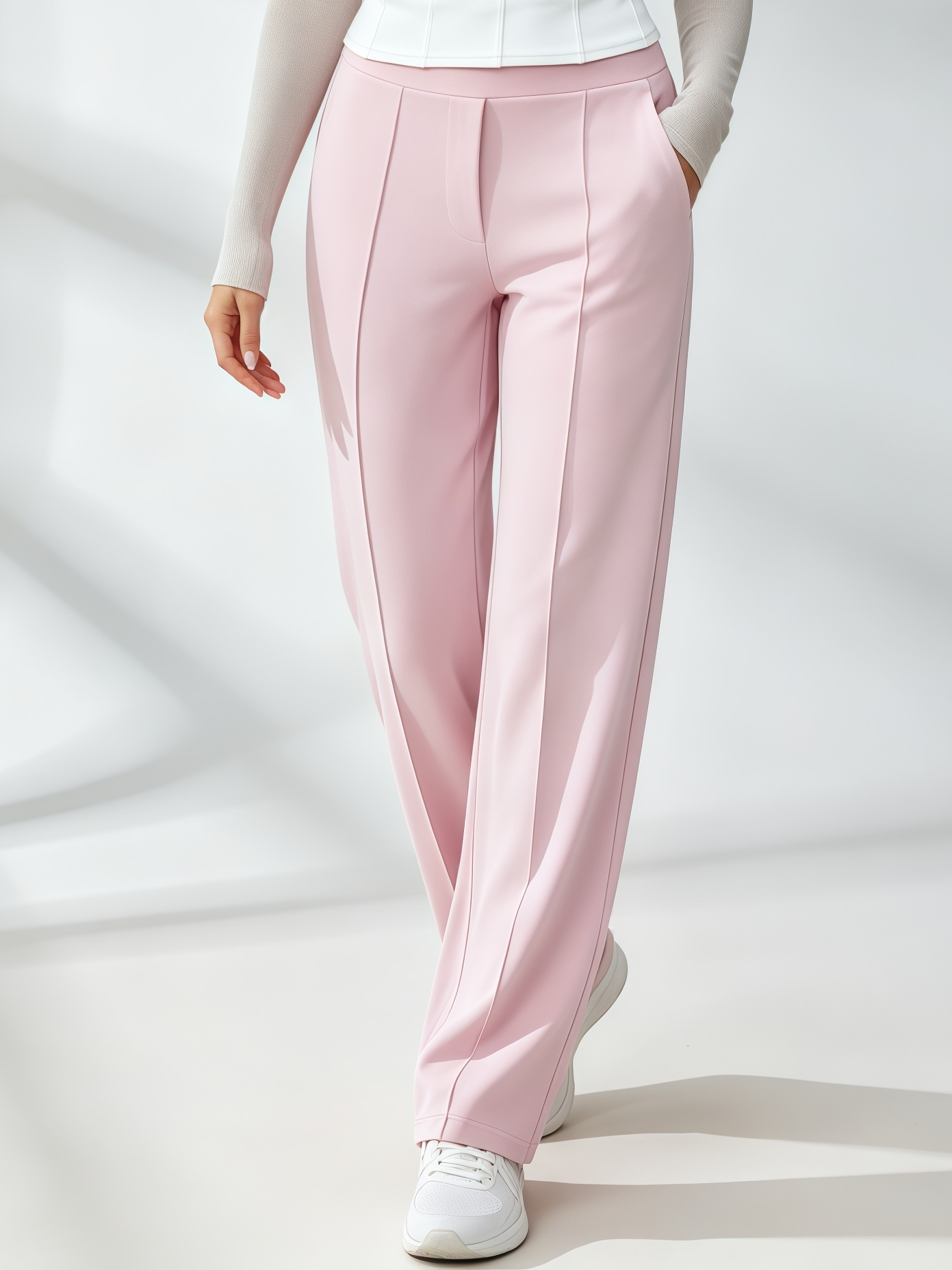 Cross‑Back Corset‑Seam Tank Top & High‑Waisted Wide‑Leg Pants Set