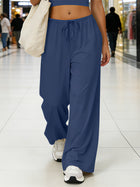 Women's Relaxed Wide-Leg Drawstring Casual Pants