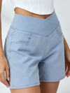 Corset‑Stitch Crop Top & Crossover‑Waist Denim Shorts Set