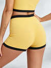 Contrast-Trim Faux-Button Crop Top & Shorts Set