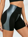 Panel Half Zip Crop Top Biker Short Set