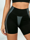 Panel Half Zip Crop Top Biker Short Set
