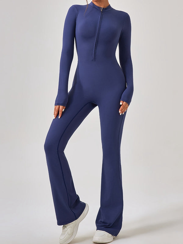 Zipper Flare Jumpsuit
