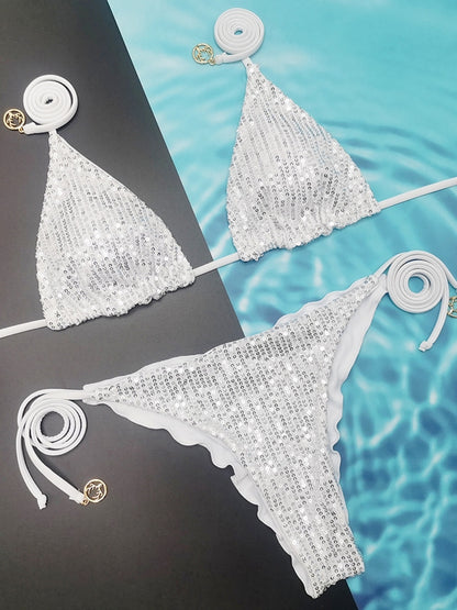 Glossy Sequins Bikini Set