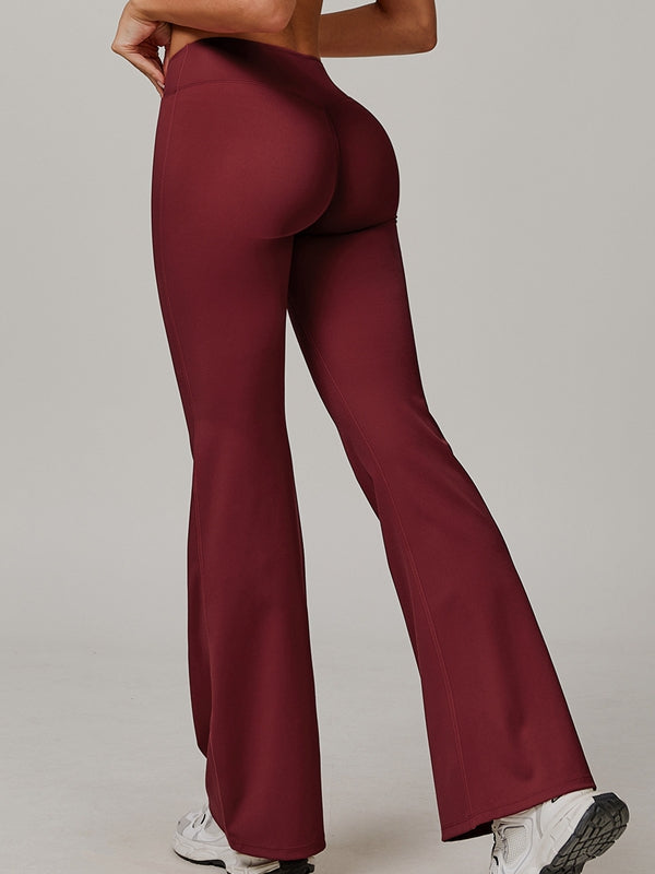 Sexy V-förmige Leggings mit ausgestelltem Bein und Taillenbund