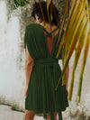 ZASUWA Female Sexy Cross Back Without Bikini Set Cover-up Short Dress