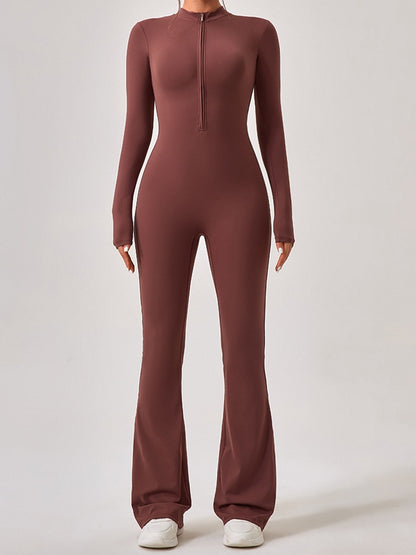 Zipper Flare Jumpsuit