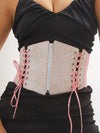 Glossy Sequins Lace-up Shapewear
