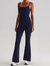 ZASUWA Female U Collar Backless Flare Jumpsuits