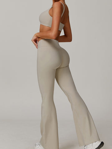Sexy V-shape Waist Flare Backless Tracksuit