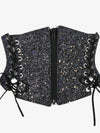 Glossy Sequins Lace-up Shapewear