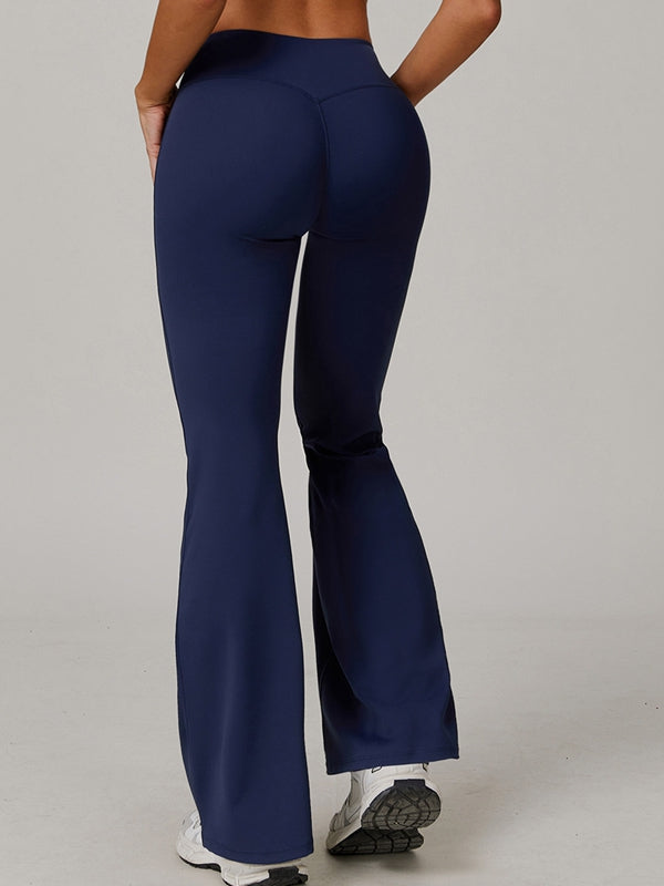 Sexy V-förmige Leggings mit ausgestelltem Bein und Taillenbund