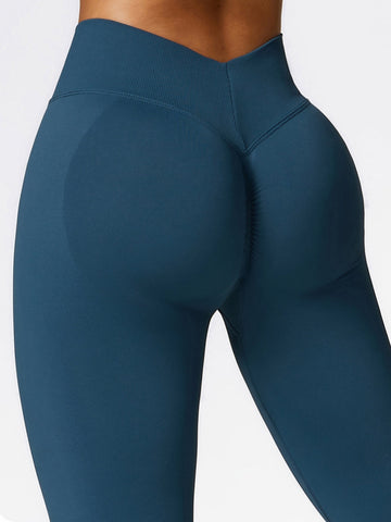 Seamless V Back Scrunch Bum Hip-lift Leggings