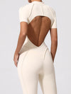 ZASUWA Female Sexy Backless Zipper Scrunch Bum Jumpsuit
