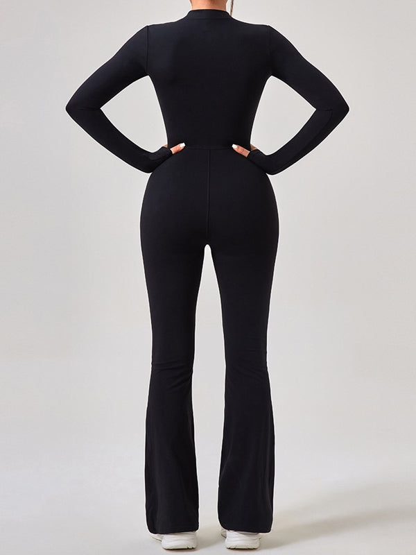 Zipper Flare Jumpsuit