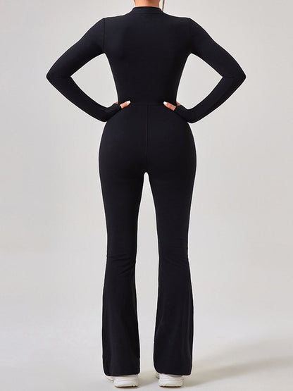 Zipper Flare Jumpsuit