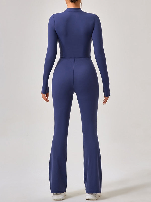 Zipper Flare Jumpsuit