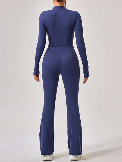 Zipper Flare Jumpsuit