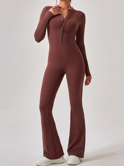 Zipper Flare Jumpsuit
