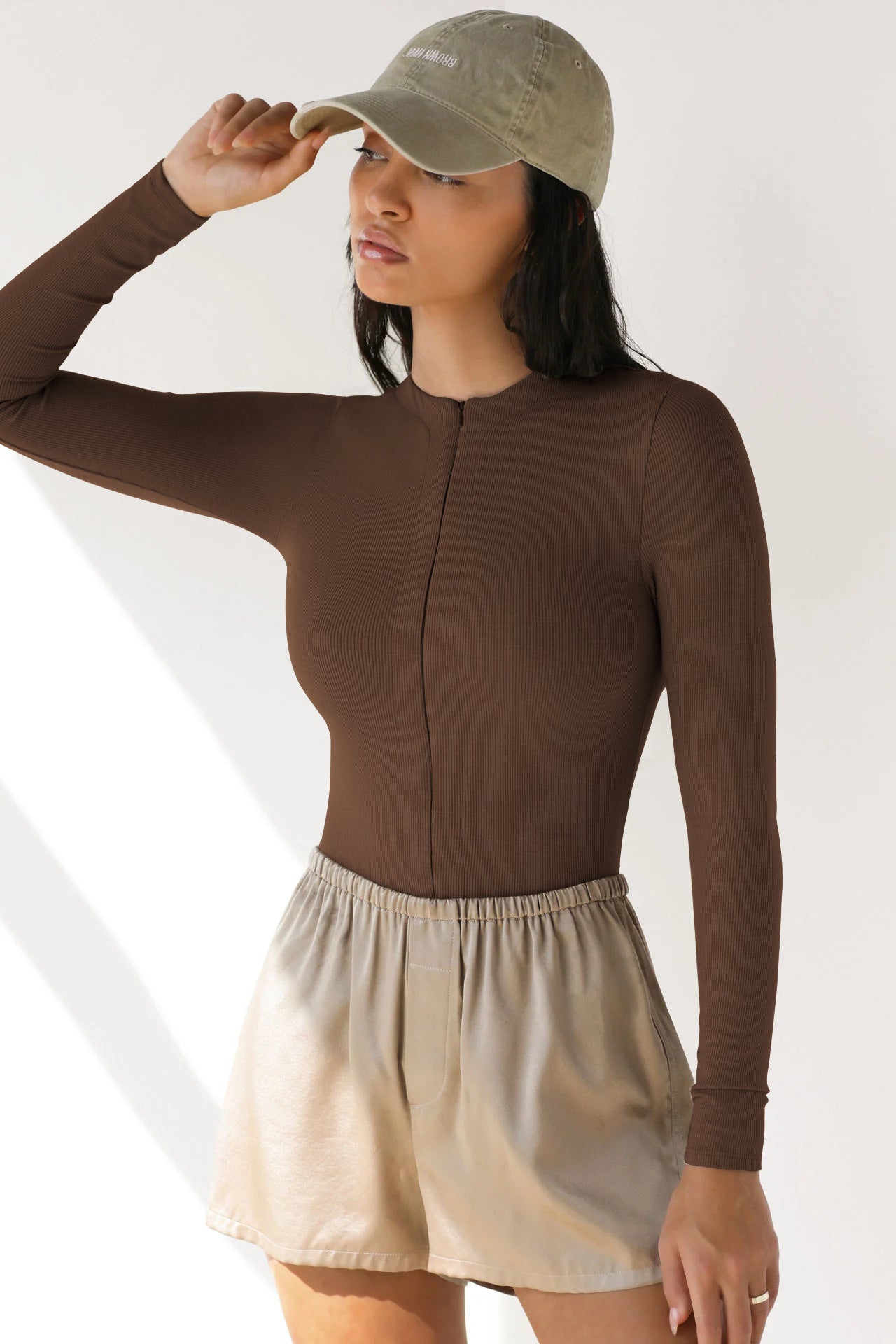 Zipper Long Sleeves Bodysuit