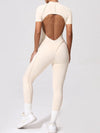 ZASUWA Female Sexy Backless Zipper Scrunch Bum Jumpsuit