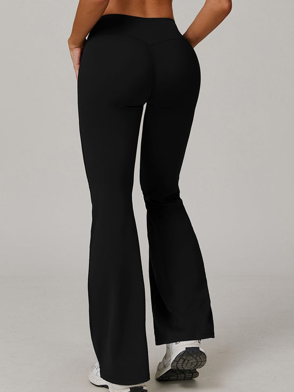 Sexy V-förmige Leggings mit ausgestelltem Bein und Taillenbund