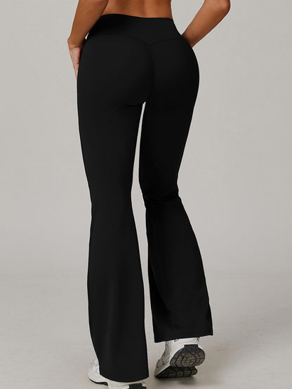 Sexy V-förmige Leggings mit ausgestelltem Bein und Taillenbund