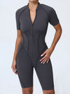 Sexy Zipper Stitch Performance Jumpsuit