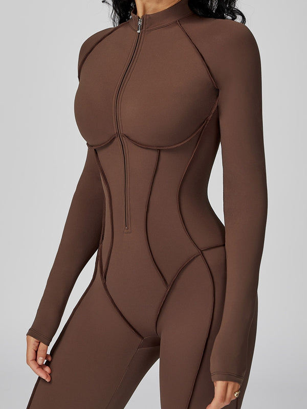 Sexy Zipper Stitch Performance Jumpsuit