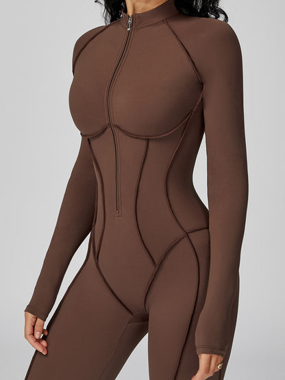 Sexy Zipper Stitch Performance Jumpsuit