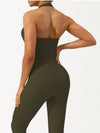 ZASUWA Female U Collar Halter Scrunch Bum Jumpsuit