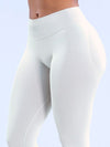 بنطلون يوغا ضيق مطاطي بلون سادة بخصر منخفض للنساء من ZASUWA