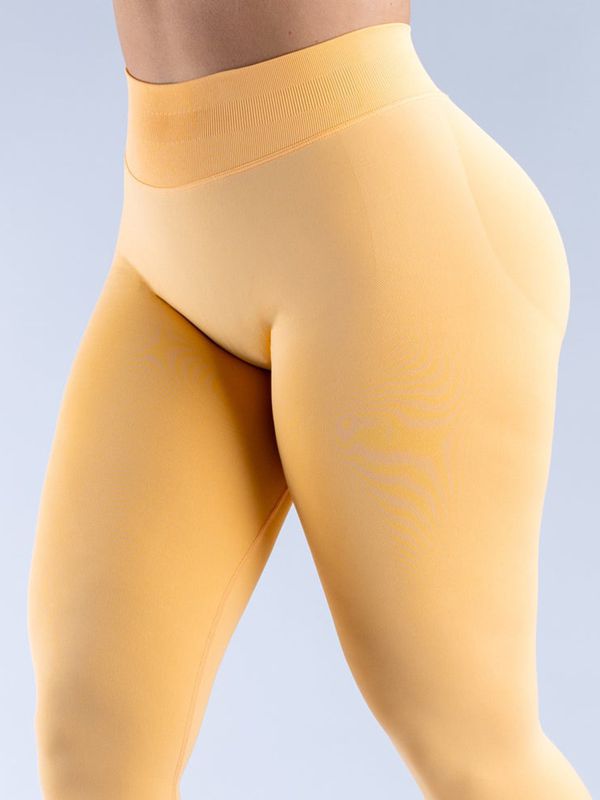 Niedrig geschnittene, einfarbige, elastische, enge Basic-Yoga-Leggings