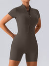Stand Collor Zipper Hip-lift Romper