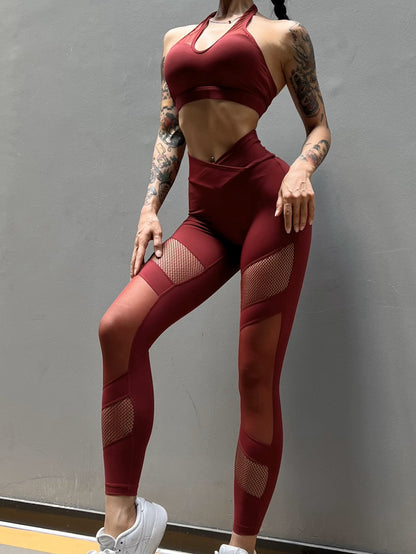 Fischnetz Quick Dry V-förmige Taillen-Leggings