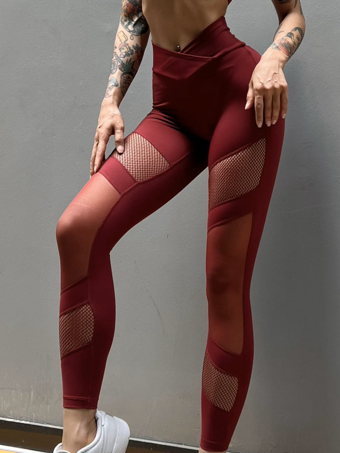 Fischnetz Quick Dry V-förmige Taillen-Leggings