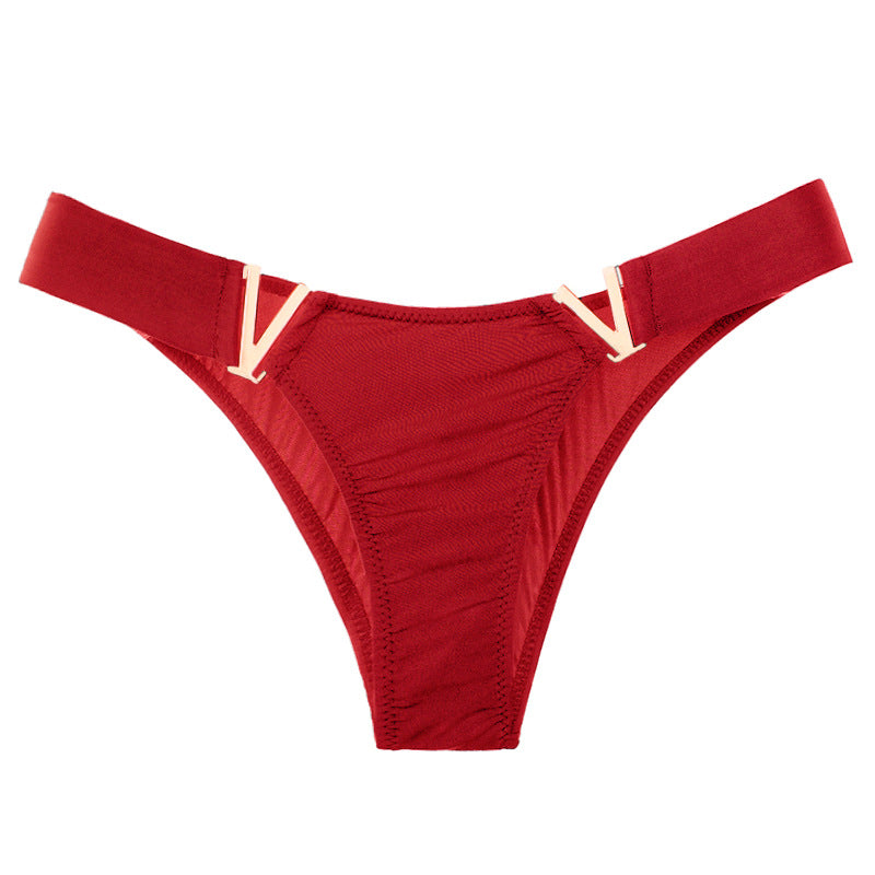 V Letter Solid Color Underwear