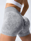 ZASUWA Female Denim Deep V Waist Scrunch Bum Spandex Gym Booty Shorts