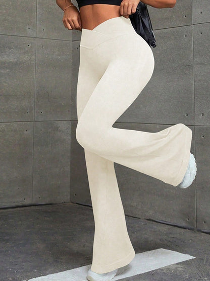 V-shape Waist Ribbed Flare Scrunch Bum Leggings
